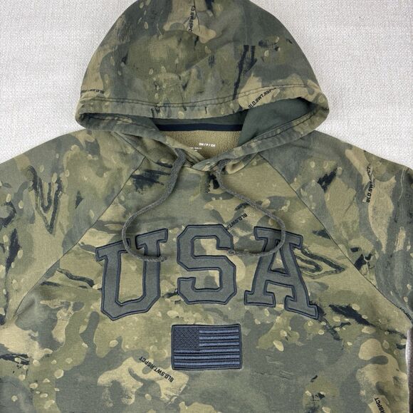 Under Armour X Project Rock Men's Camo Pullover Veteran's Day USA Hoodie - Picture 3 of 16